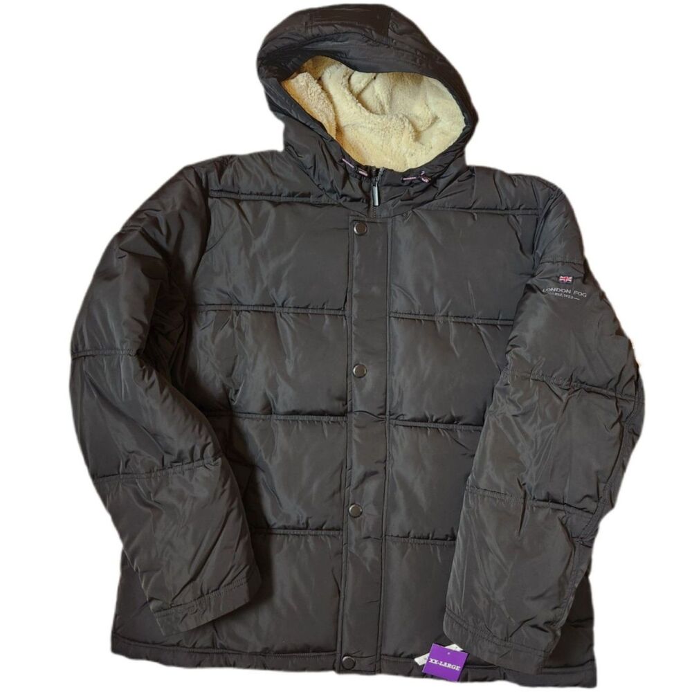 London Fog Men’s Parka Black XXL 2XL Hooded Jacket